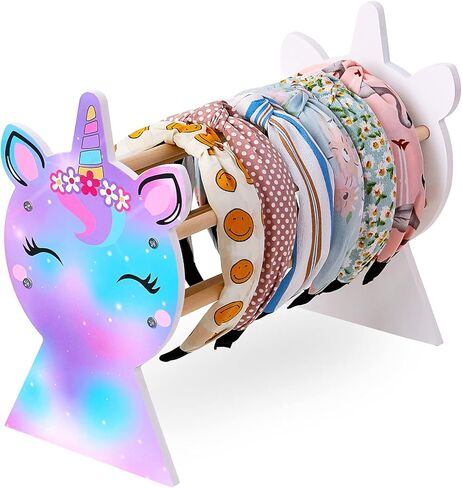 Basumee Girls Headband Holder Organizer Hair Hoop Headband Display Stand Unicorn Hairband Stand Organizer Headband Storage Home Room Decors for Girls, Blue Purple in Saudi Arabia
