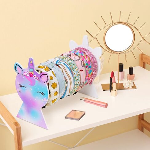 Basumee Girls Headband Holder Organizer Hair Hoop Headband Display Stand Unicorn Hairband Stand Organizer Headband Storage Home Room Decors for Girls, Blue Purple in Saudi Arabia
