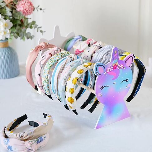 Basumee Girls Headband Holder Organizer Hair Hoop Headband Display Stand Unicorn Hairband Stand Organizer Headband Storage Home Room Decors for Girls, Blue Purple in Saudi Arabia