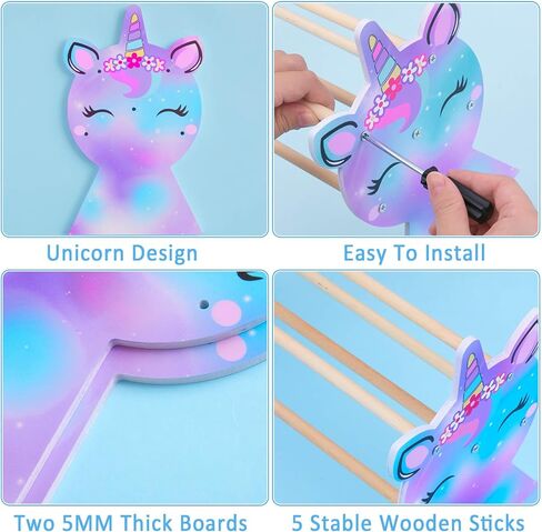 Basumee Girls Headband Holder Organizer Hair Hoop Headband Display Stand Unicorn Hairband Stand Organizer Headband Storage Home Room Decors for Girls, Blue Purple in Saudi Arabia