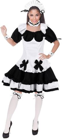 COYLINK Womens Anime Maid Cosplay Costume, Lolita Outfit Look, Anime Cosplay for Halloween, French Apron Fancy Dress with Stockings in Kuwait