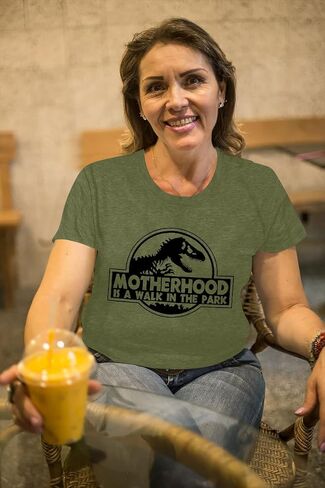 Mama Dinosaur Shirt Women Dinosaur Mom Graphic Shirts Motherhood is A Walk in The Park Tshirt Funny Mama Tee in Saudi Arabia