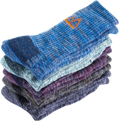 جوارب KONY القطنية للمشي لمسافات طويلة للرجال، 5 أزواج من الجوارب السميكة الماصة للرطوبة للمشي متوسطة الطاقم، هدية لجميع المواسم in Kuwait