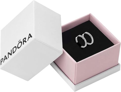 PANDORA Sparkle & Hearts Hoop Earrings - Elegant Earrings for Women - Great Gift for Her - Made with Sterling Silver & Cubic Zirconia in Saudi Arabia