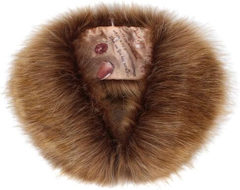 وشاح بياقة من الفرو الاصطناعي، وشاح من فراء الثعلب الصناعي للنساء من MoreChioce، وشاح فرو لتدفئة الرقبة في فصل الشتاء، وشاح من القطيفة الدافئ، إكسسوارات الملابس، 57 سم × 9.5 سم، بني in Kuwait