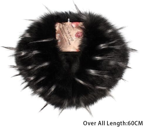 وشاح بياقة من الفرو الاصطناعي، وشاح من فراء الثعلب الصناعي للنساء من MoreChioce، وشاح فرو لتدفئة الرقبة في فصل الشتاء، وشاح من القطيفة الدافئ، إكسسوارات الملابس، 57 سم × 9.5 سم، بني in Kuwait