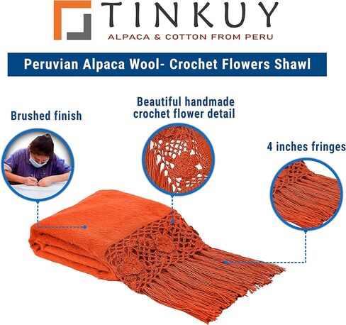 شال TINKUY PERU النسائي من صوف الألبكة الباشمينا in Kuwait
