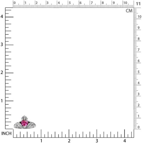 Silvershake Heart Gemstones Irish Celtic Claddagh 925 Sterling Silver Love Loyalty and Friendship Ring Jewelry for Women in Kuwait