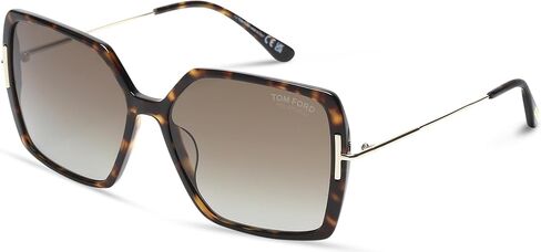 Tom Ford Sunglasses FT 1039 Joanna 52H Shiny Dark Havana, Rose Gold, t Logo / in Saudi Arabia