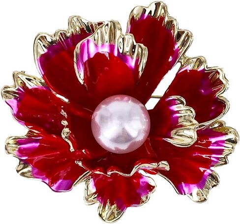 LAXPICOL Vintage Elegant Flower Brooch Pearl Wedding Broach Pin in Kuwait