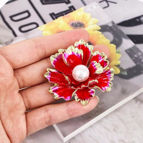 LAXPICOL Vintage Elegant Flower Brooch Pearl Wedding Broach Pin in Kuwait