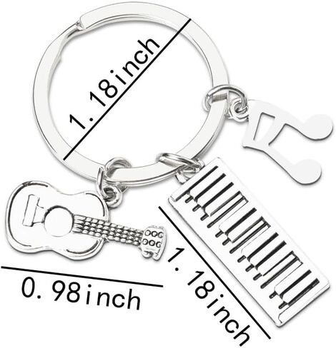 yaozeio Microphone Music Keychain for Men Women Musical Gifts for Music Teacher Students Singer Mini Silver Microphones Keychains Keyring Birthday Christmas Gift for Music Lovers Daughter Son Friends in Kuwait