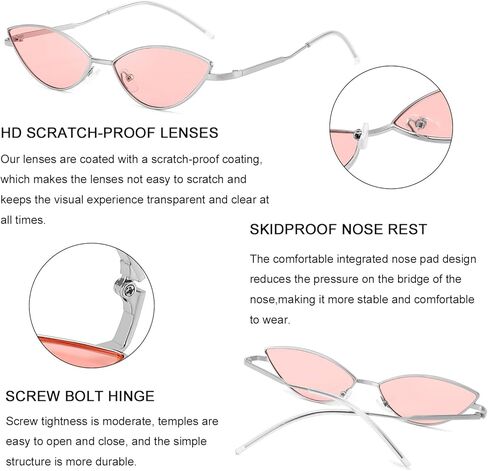 Dollger Cat Eye Cute Sunglasses for Women Men Triangle Vintage Trendy Cool Sun Glasses in Saudi Arabia
