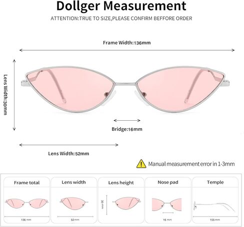 Dollger Cat Eye Cute Sunglasses for Women Men Triangle Vintage Trendy Cool Sun Glasses in Saudi Arabia