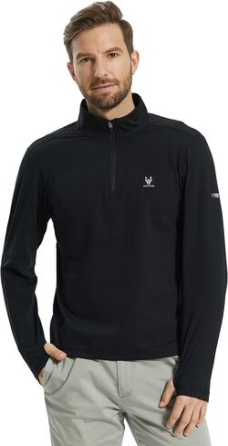 قمصان التمرين للرجال بعامل حماية من أشعة الشمس 50+ للحماية من الشمس، قمصان بأكمام طويلة وسحاب للصيد والجري in Kuwait