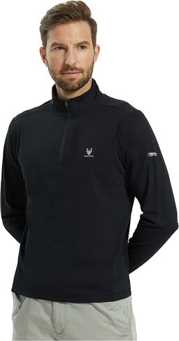 قمصان التمرين للرجال بعامل حماية من أشعة الشمس 50+ للحماية من الشمس، قمصان بأكمام طويلة وسحاب للصيد والجري in Kuwait