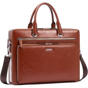 BOSTANTEN Briefcases for Men Leather Laptop Bag 15.6 inch Computer Messenger Shoulder Slim Bag Buisness Travel Work Case in Kuwait
