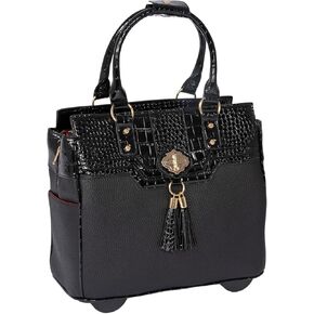 JKM and Company Alligator Compatible With Computer iPad, Laptop Tablet Rolling Tote Bag Briefcase Carryall Bag