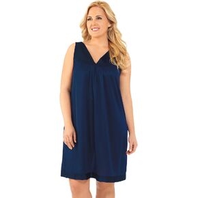 Exquisite Form 30107 Women's Nylon Tricot Sleeveless Short Knee Length Nightgown