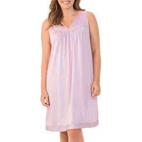 Exquisite Form 30107 Women's Nylon Tricot Sleeveless Short Knee Length Nightgown
