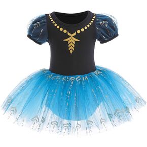 REXREII Toddler Girls Princess Ballerina Tutu Dress Rapunzel Sofia Snow White Frozen Elsa Fancy Dress Up Halloween Costume
