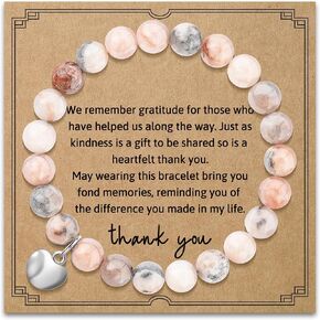 AGOT Thank You Gifts for Women: Teacher Appreciation Office Gifts for Coworkers Employee Boss Lady Manager Colleague Natural Stone Bracelet