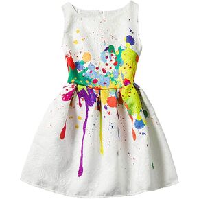 21KIDS Girls Kids Casual Dress Paint Butterfly Rose Animal Fall Sleeveless Dresses