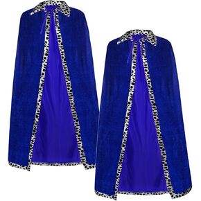 2pcs King and Queen Robe Costume Royal Cosplay Cape Medieval Prince Dress Up for Halloween Cosplay Stage Performance Carnival