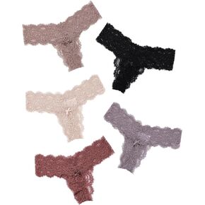 ملابس داخلية مثيرة من الدانتيل للنساء من DEANGELMON ملابس داخلية بفيونكة على شكل حرف V للسيدات محب على شكل T من الخلف لا تظهر سراويل داخلية قابلة للتنفس in Kuwait