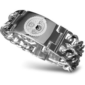 Mens Viking Odin Gungnir Stainless Steel Cool Cuban Chain Link Bracelet for Men,Norse Cuff Wristband Jewelry in Saudi Arabia