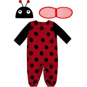 AlecosFun Baby Ladybug Costume, Toddler Onesie Antenna Hat Wings Outfit for Infant Halloween Fancy Dress Up Birthday 6M-4T in Kuwait