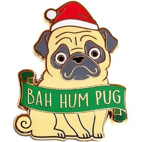 Pinsanity لطيف 'Bah Hum Pug' عيد الميلاد عطلة الكلب المينا دبوس طية صدر السترة in Kuwait