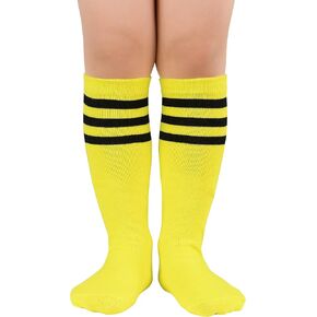 American Trends Kids Soccer Socks for Toddler Boys Girls Knee High Socks Stripes Cotton Sport Long Tube Sock