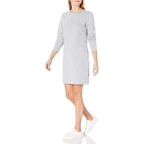 Amazon Essentials Women's Crewneck Long-Sleeve French Terry Fleece Above-The-Knee Dress in Saudi Arabia