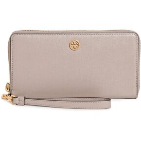 محفظة Tory Burch النسائية Robinson Zip Continental، رمادي هيرون، مقاس واحد in Saudi Arabia