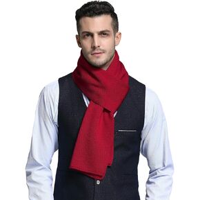 RIONA Men's 100 Australian Merino Wool Scarf Knitted Soft Warm Neckwear in Saudi Arabia