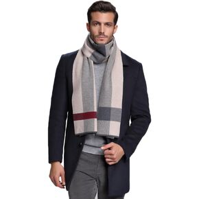 RIONA Men's Winter Cashmere Feel Australian Wool Soft Warm Knitted Scarf