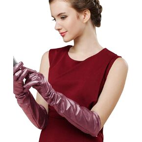 Bellady Long Faux Leather Gloves for Women,Elbow Length Touchscreen Dress Gloves,Cosplay Costume Opera Gloves