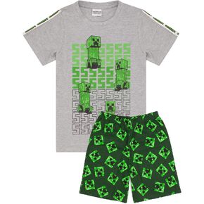 Minecraft Pyjamas Boys 4 Design Options Kids Top Shorts Gamer PJs