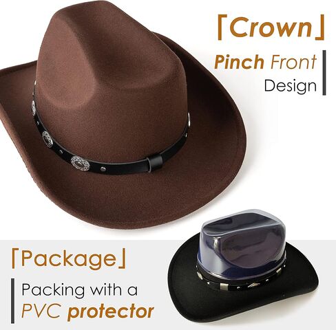 قبعة رعاة البقر ذات حافة واسعة للرجال والنساء من Lisianthus، قبعة راعية البقر الأمامية in Kuwait