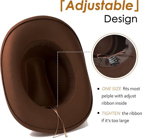 قبعة رعاة البقر ذات حافة واسعة للرجال والنساء من Lisianthus، قبعة راعية البقر الأمامية in Kuwait