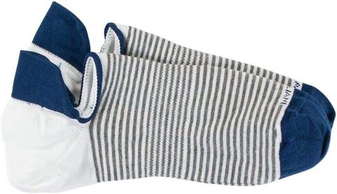 Marcoliani Milano Mens Invisible Touch No Show Pima Cotton Stripe Sneaker Socks, One Size Fits Most, White in Saudi Arabia