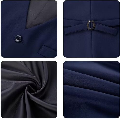 Mens Suit Slim Fit Suits for Men 2 Pieces Tuxedo Vest Pants Set Wedding Prom Waistcoat & Trousers in Kuwait