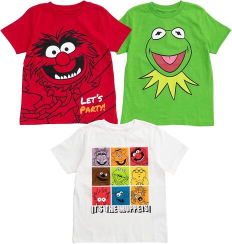 مجموعة من 3 تي شيرتات من Disney Muppets Kermit The Frog Animal Gonzo للرضع والأطفال الصغار in Kuwait