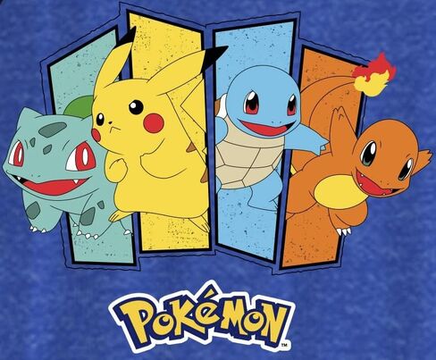 Pokemon Boys' Classic Starter Group Long Sleeve Raglan T-Shirt in Saudi Arabia