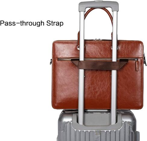 BOSTANTEN Briefcases for Men Leather Laptop Bag 15.6 inch Computer Messenger Shoulder Slim Bag Buisness Travel Work Case in Kuwait
