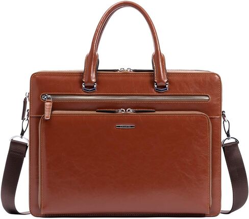 BOSTANTEN Briefcases for Men Leather Laptop Bag 15.6 inch Computer Messenger Shoulder Slim Bag Buisness Travel Work Case in Kuwait