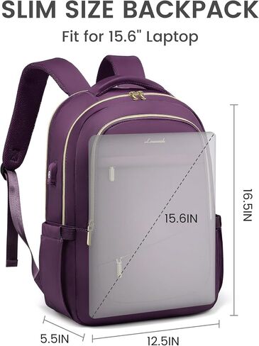 LOVEVOOK Laptop Backpack for Women, Slim Business Laptops Bag with Separate Computer Compartment Stylish Daypack for College Work Travel, Fits 15.6" Laptop in Saudi Arabia