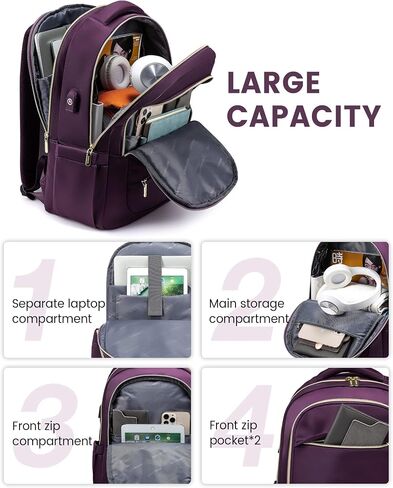 LOVEVOOK Laptop Backpack for Women, Slim Business Laptops Bag with Separate Computer Compartment Stylish Daypack for College Work Travel, Fits 15.6" Laptop in Saudi Arabia
