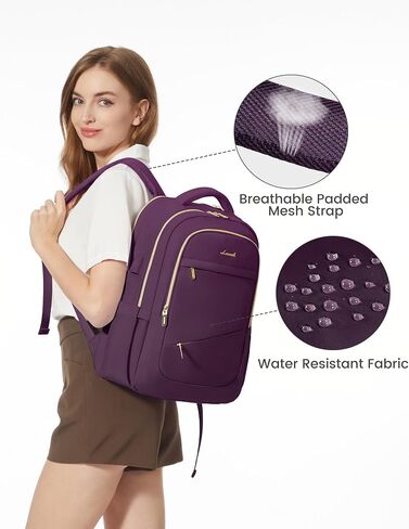 LOVEVOOK Laptop Backpack for Women, Slim Business Laptops Bag with Separate Computer Compartment Stylish Daypack for College Work Travel, Fits 15.6" Laptop in Saudi Arabia